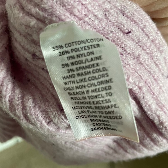 Something Navy Flecked Crewneck Sweater Pink Large - Picture 7 of 10